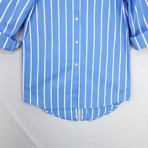 L’AGENCE Layla Tunic Blouse Back Vent Womens Small Oversized Button Front Stiped - Picture 14 of 15